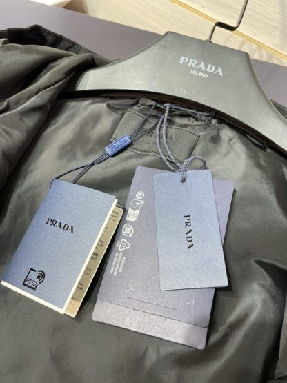  Prada Men's Outwear Silk and leather blouson jacket 2024 #3418 - Image 6