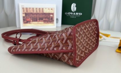  Goyard Anjou Mini Bag Burgundy Tote #3379 - Image 16
