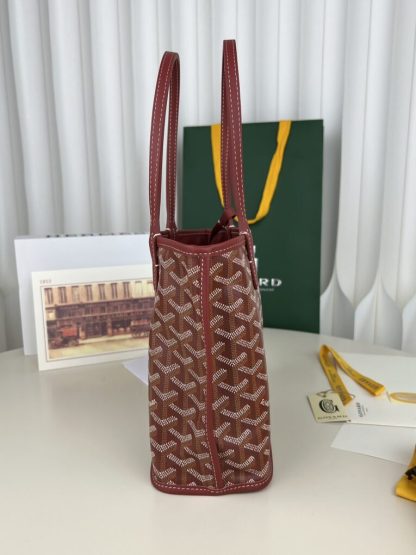 Goyard Anjou Mini Bag Burgundy Tote #3379 - Image 18