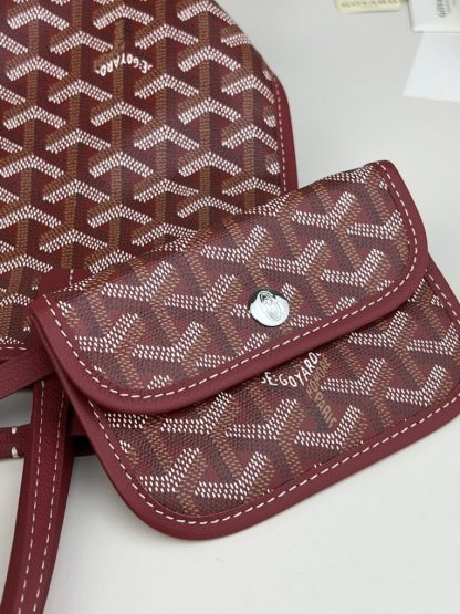  Goyard Anjou Mini Bag Burgundy Tote #3379 - Image 8