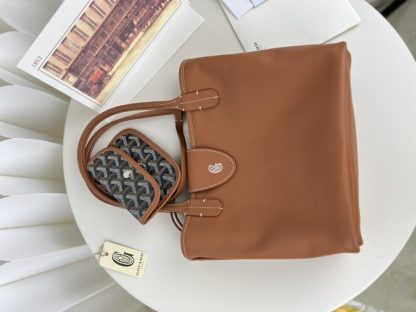  Goyard Anjou Mini Bag Black and Tan Tote #3374 - Image 4