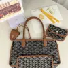  Goyard Anjou Mini Bag Black and Tan Tote #3374 - Image 6