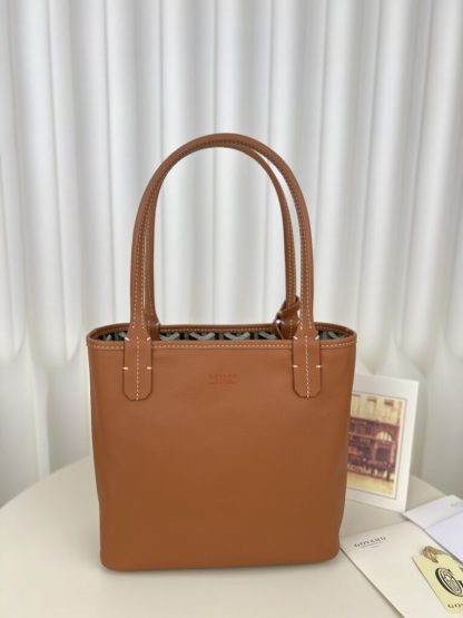  Goyard Anjou Mini Bag Black and Tan Tote #3374 - Image 10