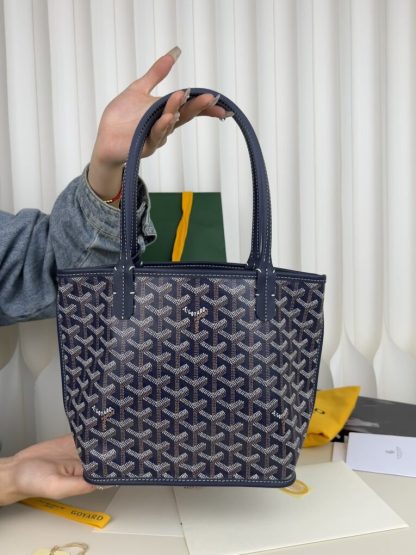  Goyard Anjou Mini Bag Navy Blue Tote #3378 - Image 14