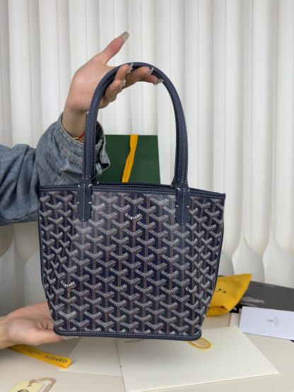  Goyard Anjou Mini Bag Navy Blue Tote #3378 - Image 15
