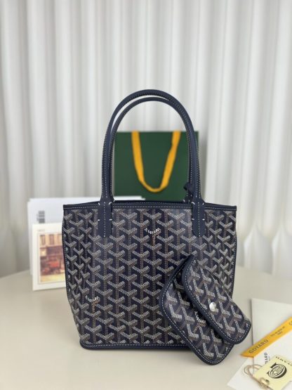  Goyard Anjou Mini Bag Navy Blue Tote #3378 - Image 16