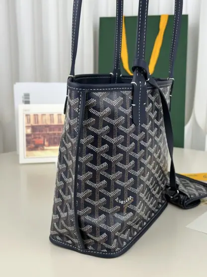  Goyard Anjou Mini Bag Navy Blue Tote #3378 - Image 21