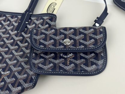  Goyard Anjou Mini Bag Navy Blue Tote #3378 - Image 5