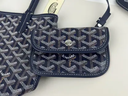  Goyard Anjou Mini Bag Navy Blue Tote #3378 - Image 5