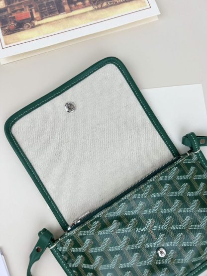  Goyard Plumet Pocket Wallet Strap Bag Green #3404 - Image 13