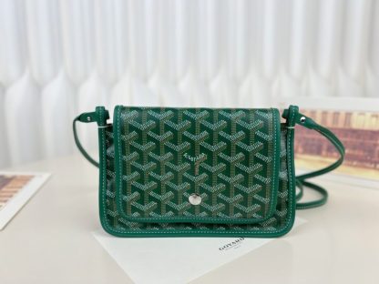  Goyard Plumet Pocket Wallet Strap Bag Green #3404 - Image 15