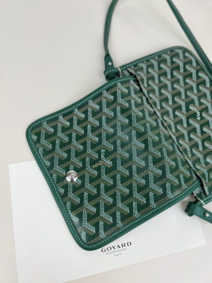  Goyard Plumet Pocket Wallet Strap Bag Green #3404 - Image 16