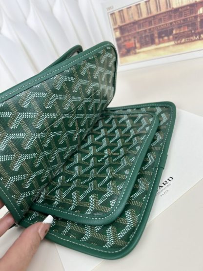  Goyard Plumet Pocket Wallet Strap Bag Green #3404 - Image 18