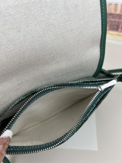  Goyard Plumet Pocket Wallet Strap Bag Green #3404 - Image 12