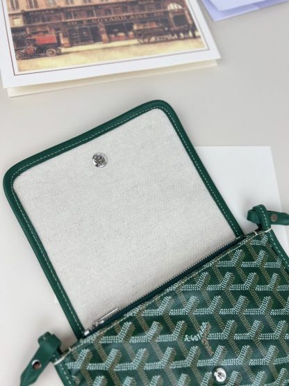  Goyard Plumet Pocket Wallet Strap Bag Green #3404 - Image 4