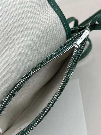  Goyard Plumet Pocket Wallet Strap Bag Green #3404 - Image 6