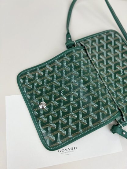  Goyard Plumet Pocket Wallet Strap Bag Green #3404 - Image 8