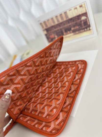  Goyard Plumet Pocket Wallet Strap Bag Orange #3408 - Image 9