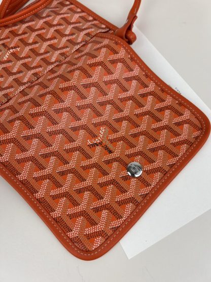  Goyard Plumet Pocket Wallet Strap Bag Orange #3408 - Image 14
