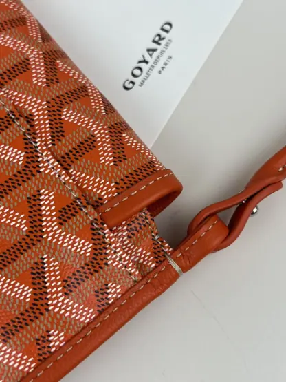  Goyard Plumet Pocket Wallet Strap Bags Orange #3389 - Image 5