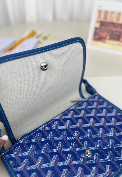  Goyard Plumet Pocket Wallet Strap Bag Blue #3410 - Image 11
