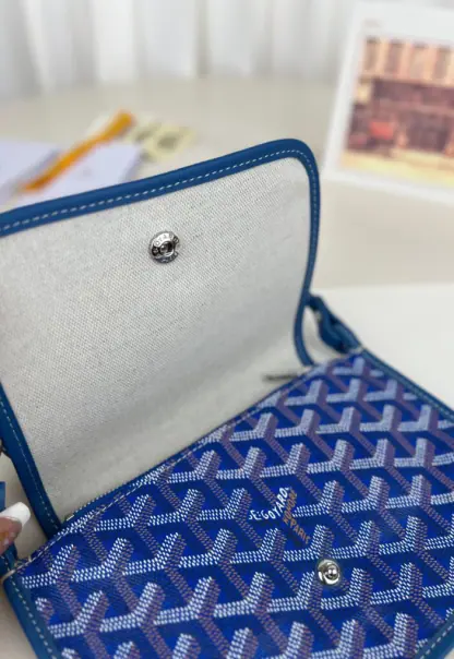  Goyard Plumet Pocket Wallet Strap Bag Blue #3410 - Image 11