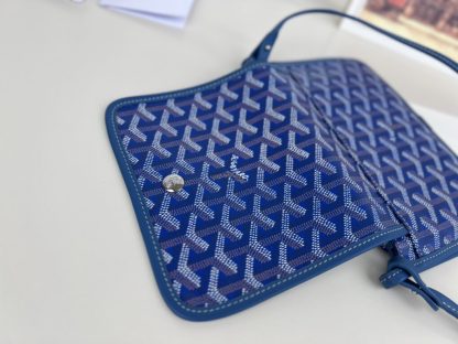  Goyard Plumet Pocket Wallet Strap Bag Blue #3410 - Image 14