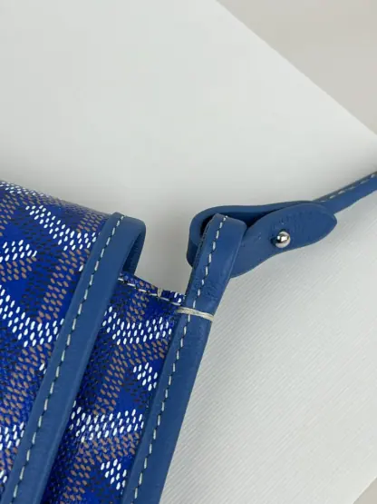  Goyard Plumet Pocket Wallet Strap Bag Blue #3410 - Image 3
