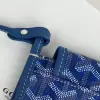  Goyard Plumet Pocket Wallet Strap Bag Blue #3410 - Image 5