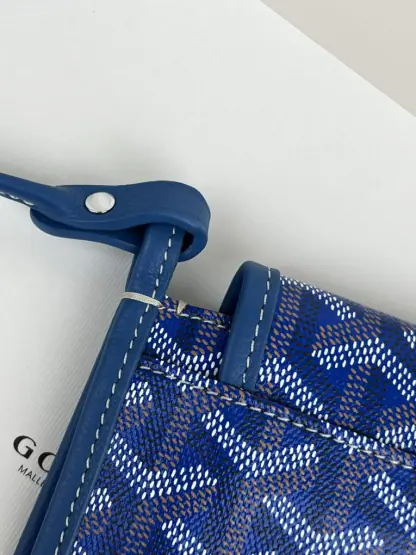  Goyard Plumet Pocket Wallet Strap Bag Blue #3410 - Image 5