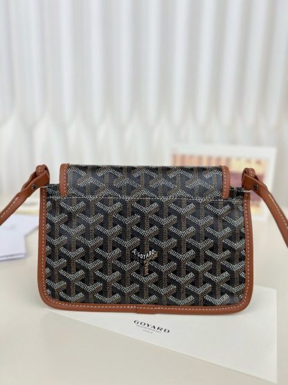  Goyard Plumet Pocket Wallet Strap Bag Black & Tan #3403 - Image 18