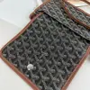  Goyard Plumet Pocket Wallet Strap Bags Black & Tan #3384 - Image 15