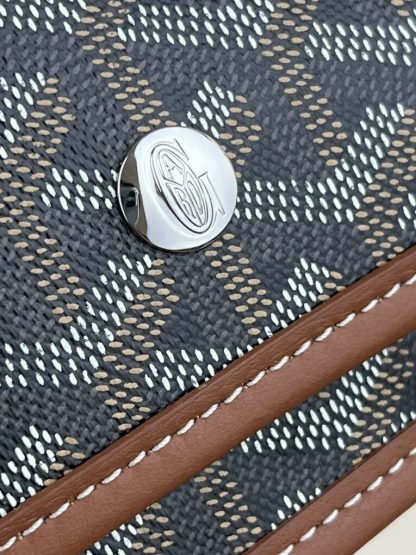  Goyard Plumet Pocket Wallet Strap Bag Black & Tan #3403 - Image 2