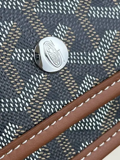  Goyard Plumet Pocket Wallet Strap Bags Black & Tan #3384 - Image 3