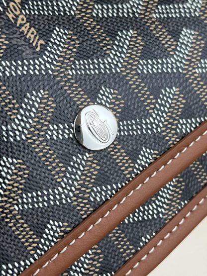  Goyard Plumet Pocket Wallet Strap Bag Black & Tan #3403 - Image 3