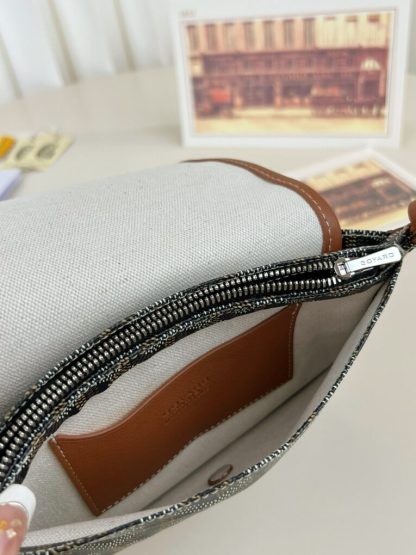  Goyard Plumet Pocket Wallet Strap Bag Black & Tan #3403 - Image 15