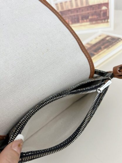  Goyard Plumet Pocket Wallet Strap Bag Black & Tan #3403 - Image 16