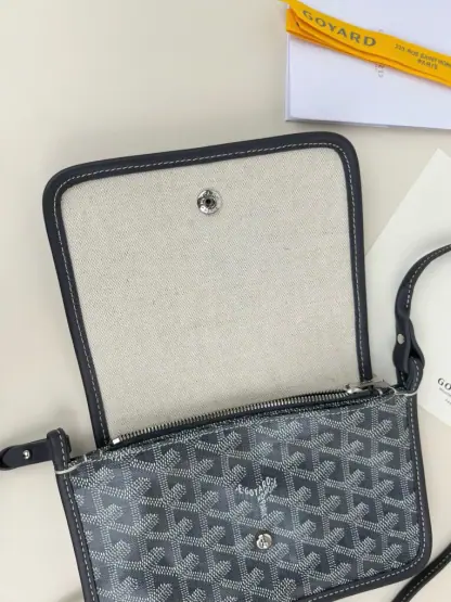  Goyard Plumet Pocket Wallet Strap Bag Grey #3402 - Image 12