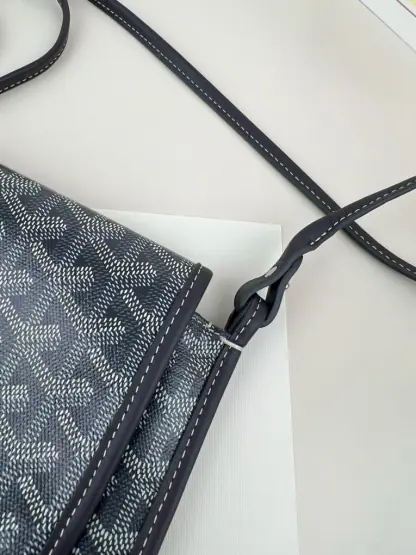  Goyard Plumet Pocket Wallet Strap Bag Grey #3402 - Image 10