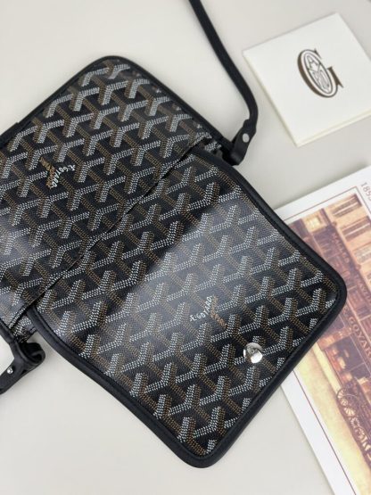  Goyard Plumet Pocket Wallet Black Strap Bag #3401 - Image 16