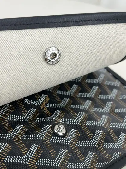  Goyard Plumet Pocket Wallet Black Strap Bag #3401 - Image 7