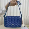  Goyard Plumet Pocket Wallet Strap Bag Blue #3410 - Image 17