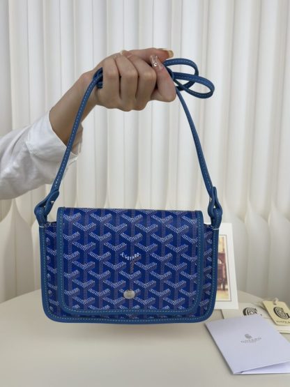  Goyard Plumet Pocket Wallet Strap Bag Blue #3410 - Image 17