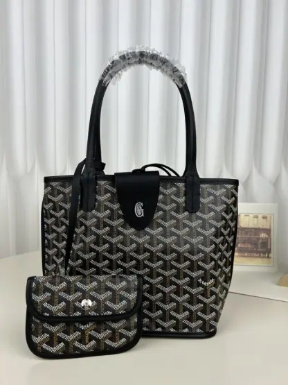  Goyard Anjou Mini Bag Black Tote #3376 - Image 17