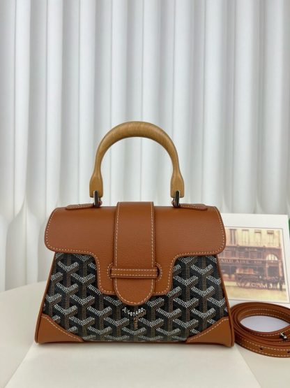  Goyard Saïgon Souple Mini Bag Black & Tan #3426 - Image 12
