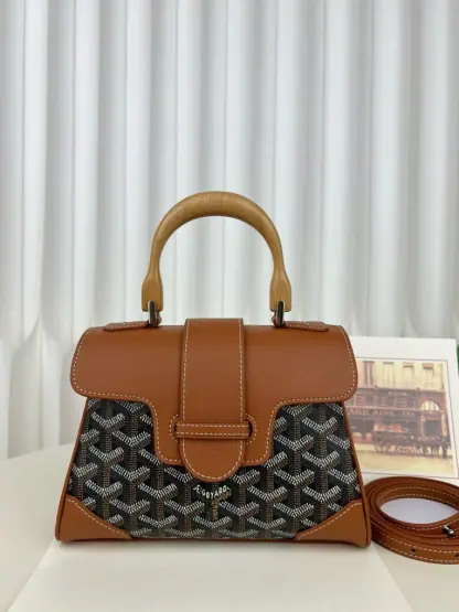  Goyard Saïgon Souple Mini Bag Black & Tan #3426 - Image 12