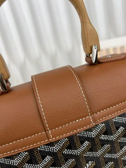  Goyard Saïgon Souple Mini Bag Black & Tan #3426 - Image 6