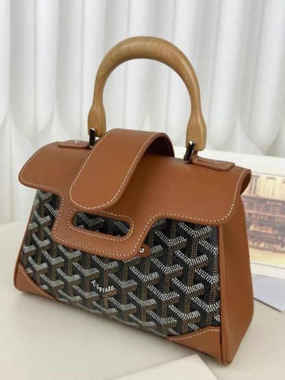  Goyard Saïgon Souple Mini Bag Black & Tan #3426 - Image 9