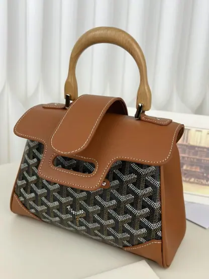  Goyard Saïgon Souple Mini Bag Black & Tan #3426 - Image 9