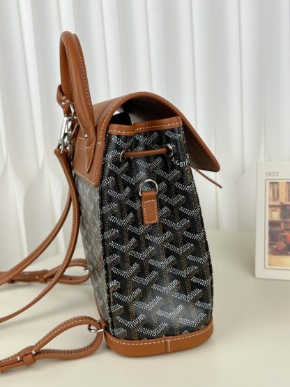  Goyard Alpin Mini Backpack Strap Bag Black & Tan#3412 - Image 12